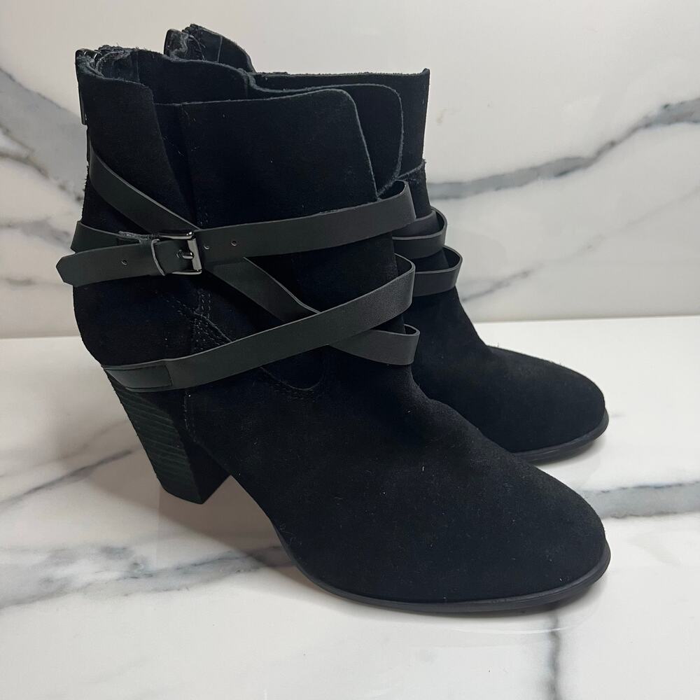 Carlos Santana Womens Black Suede Festival Boho Heeled Miles Boots Sz 7 Festival